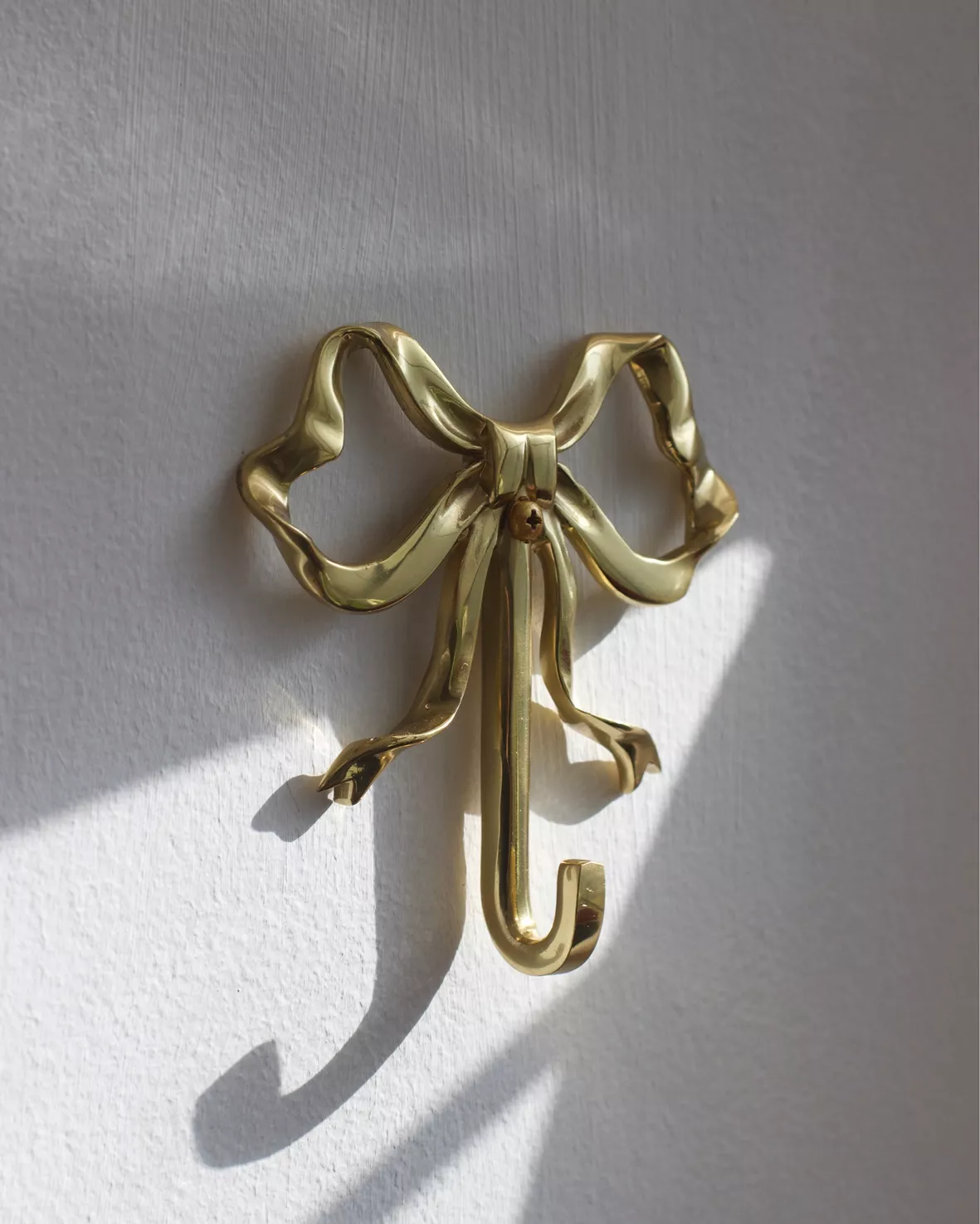 Vintage Brass Bow Hook Bow Wall Hook Gold Bow Hook Bow Organizer
