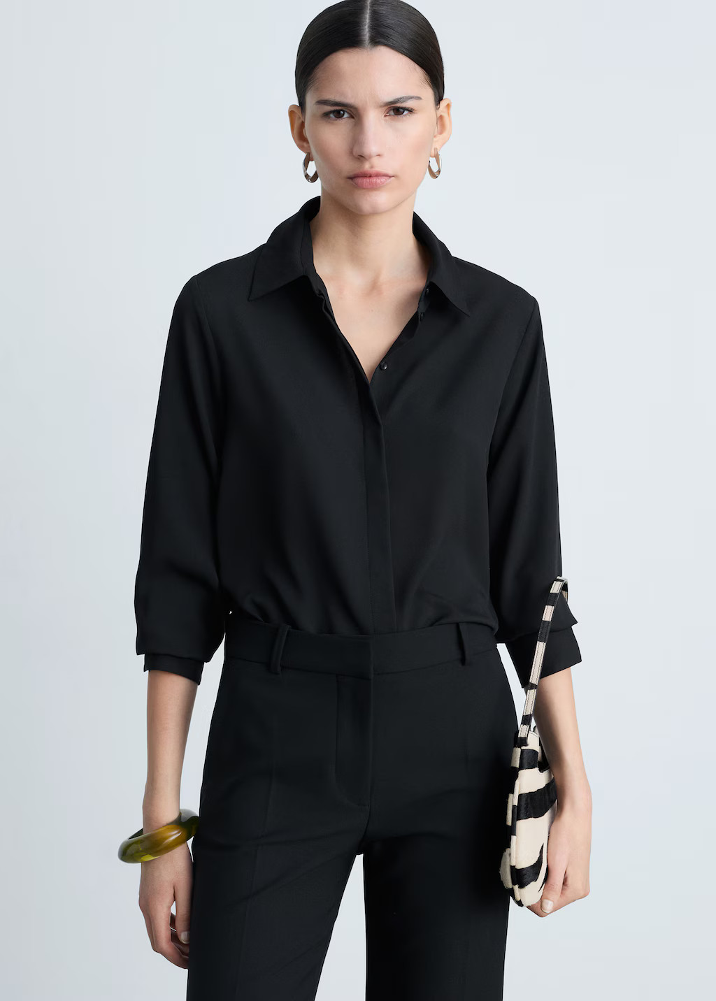 Fluid long-sleeved shirt - Women | MANGO USA | Mango (US/MX/AU)