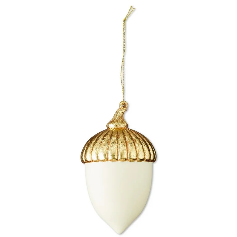 Gold and White Acorn Christmas Ornament, 4.5", by Holiday Time - Walmart.com | Walmart (US)