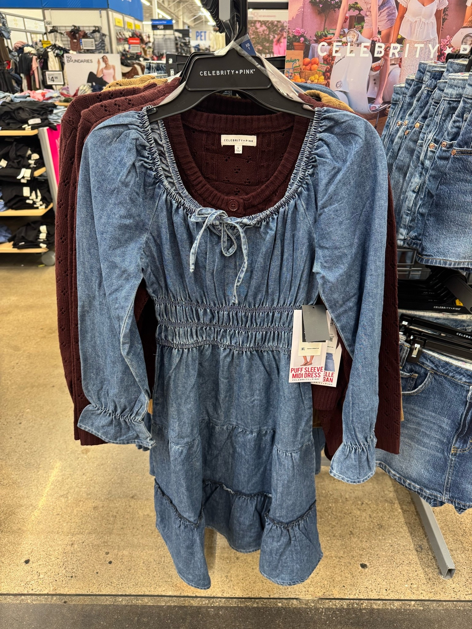 Walmart✨ $24 Celebrity Pink Women's Long Sleeve Lace Trim Midi Dress, Sizes XS-XXXL

#LTKgrwm #LTKootd #LTKSeasonal
