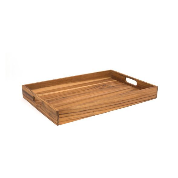 Lipper International Large Teak Tray with Cut Out Handles | Target