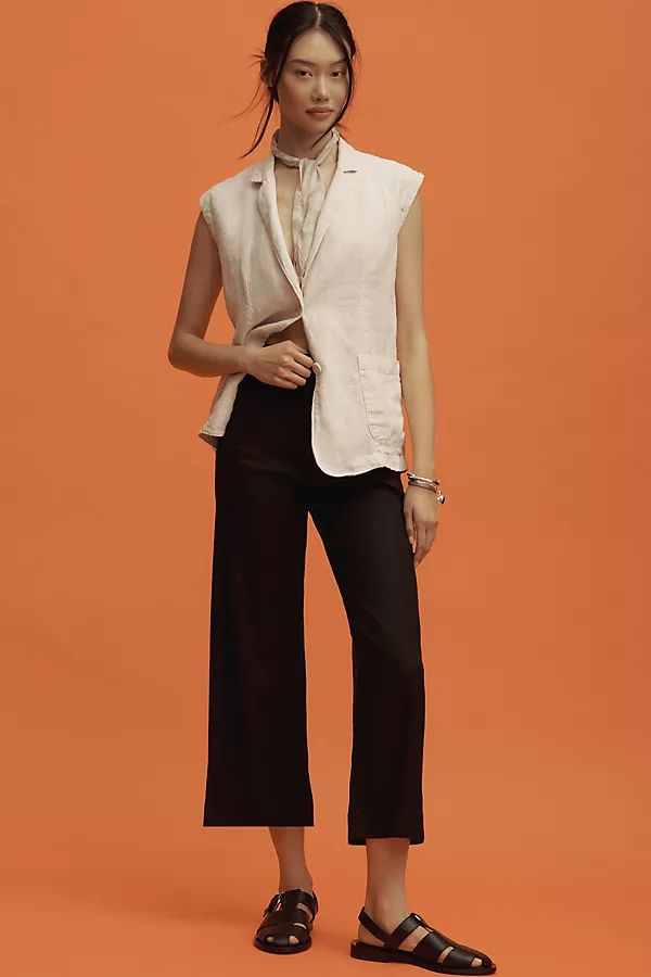 The Colette Cropped Wide-Leg Pants by Maeve: Linen Edition | Anthropologie (US)