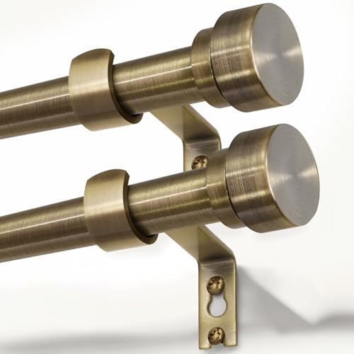 Lootkell 2 Pack Bronze Curtain Rods for Windows 66 to 120 Inches Adjustable Length Heavy Duty 1" Diameter Window Curtain Rod with Solid Metal Finials for Outdoor Farmhouse Bedroom Kitchen Living Room | Amazon (US)