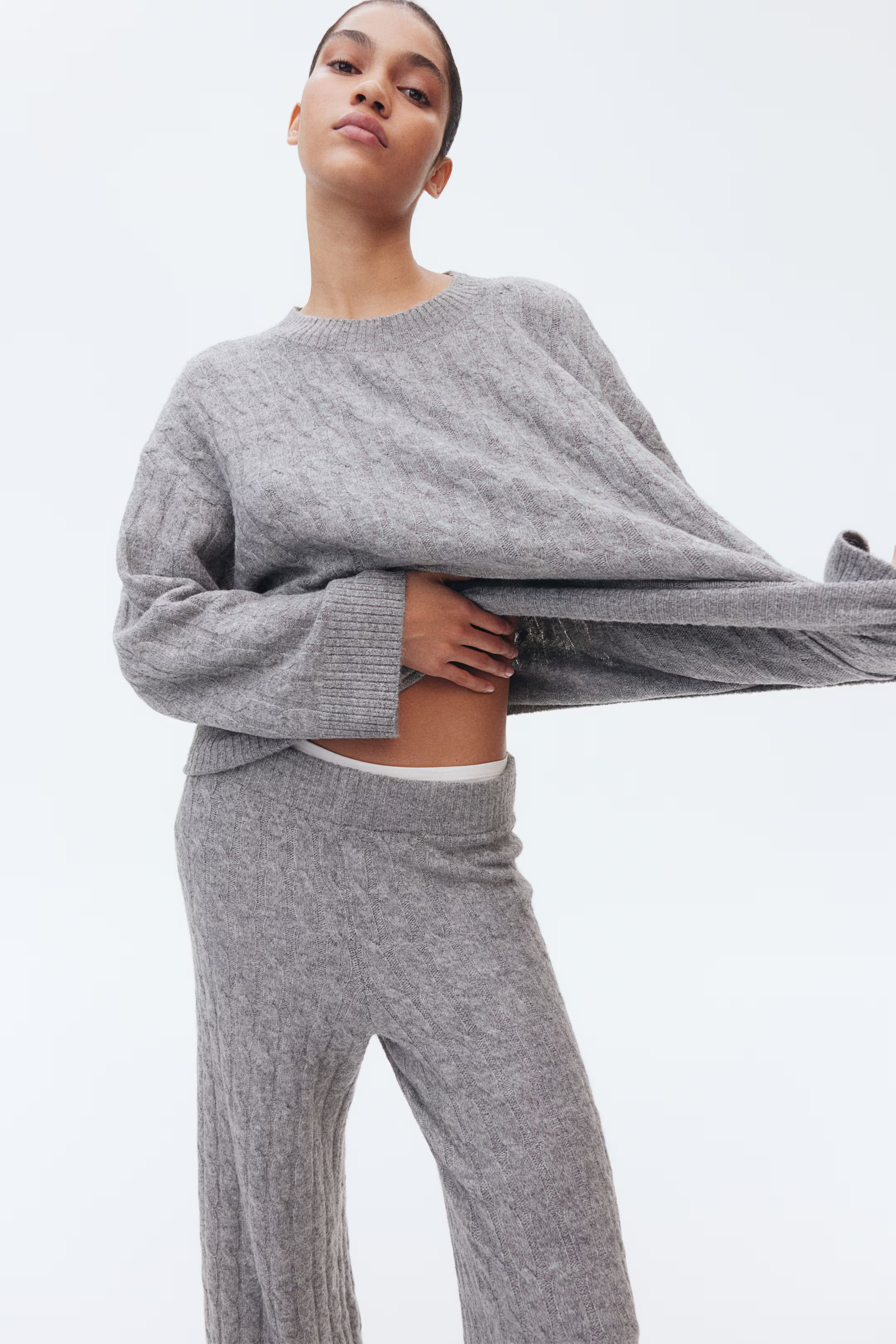 Cable-knit trousers | H&M (UK, MY, IN, SG, PH, TW, HK)