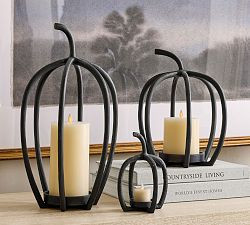 Handcrafted Fallon Pumpkin Candle Holder | Pottery Barn (US)