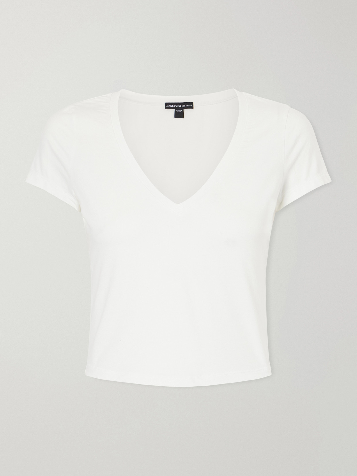 James Perse - Cropped Cotton-blend Jersey T-shirt - White | NET-A-PORTER (US)
