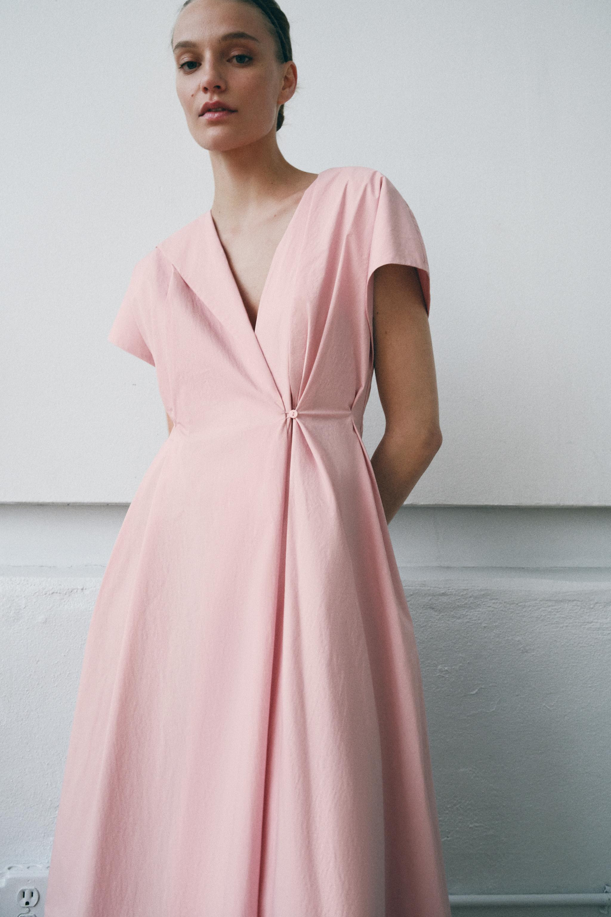 ZW COLLECTION PLEATED POPLIN DRESS | Zara US