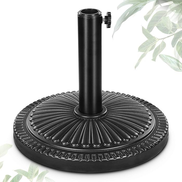 FRUITEAM 23-lbs Round Patio Umbrella Base Pre-Filled Umbrella Stand 15" Sun-Flower-Pattern Heavy ... | Amazon (US)