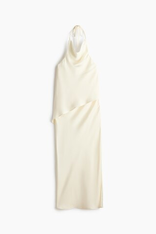 H & M - Halterneck Satin Dress - Cream | H&M (US + CA)