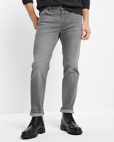 Slim Straight Grey Wash Stretch Jeans | Express