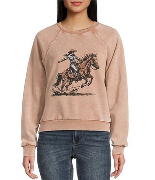 Cowgirl Long Sleeve Knit Sweatshirt | Dillard's