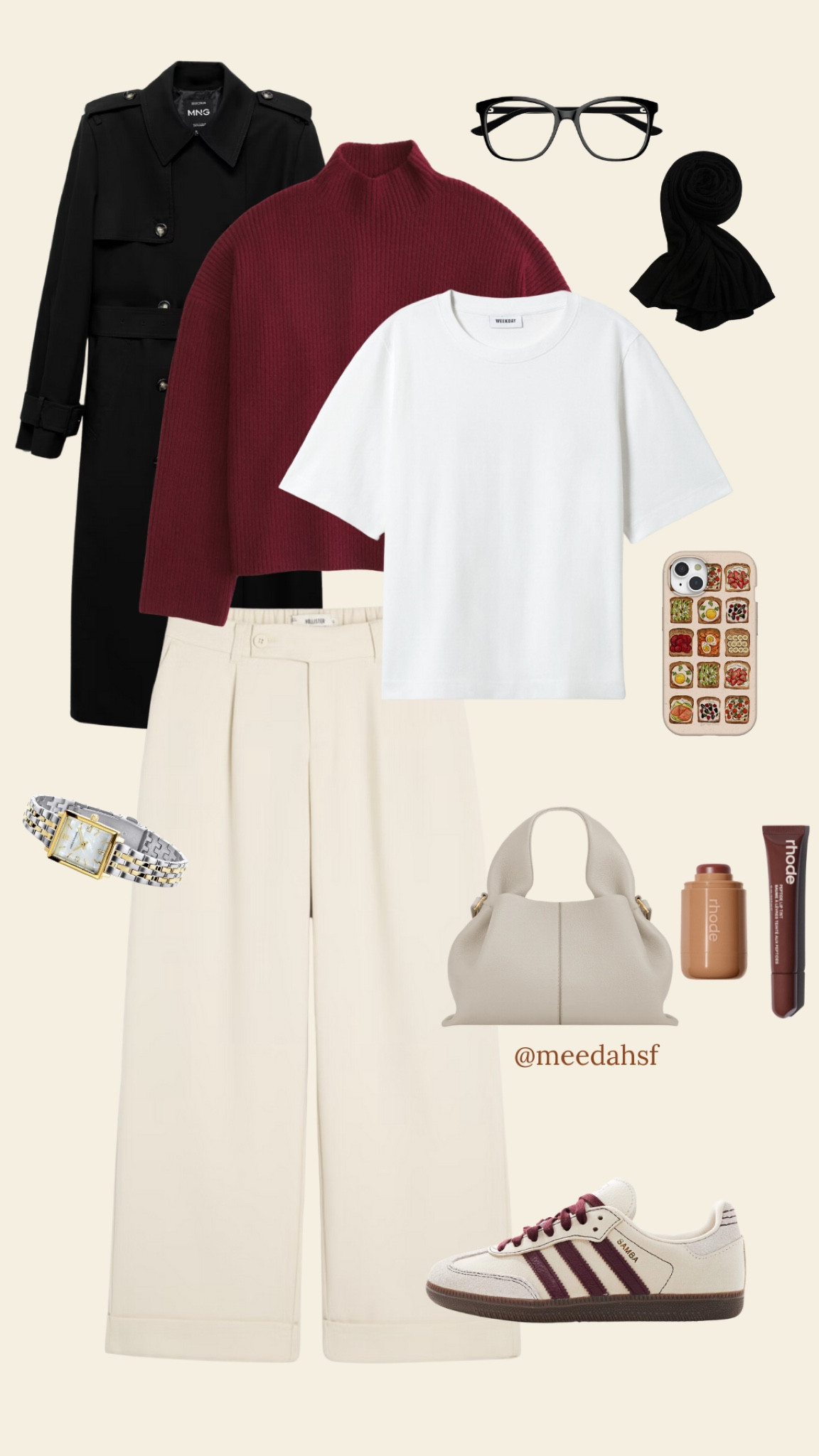 Burgundy jumper outfit inspo for autumn | autumn outfit | trench coat.

#LTKautumn #LTKmodest #LTKuk