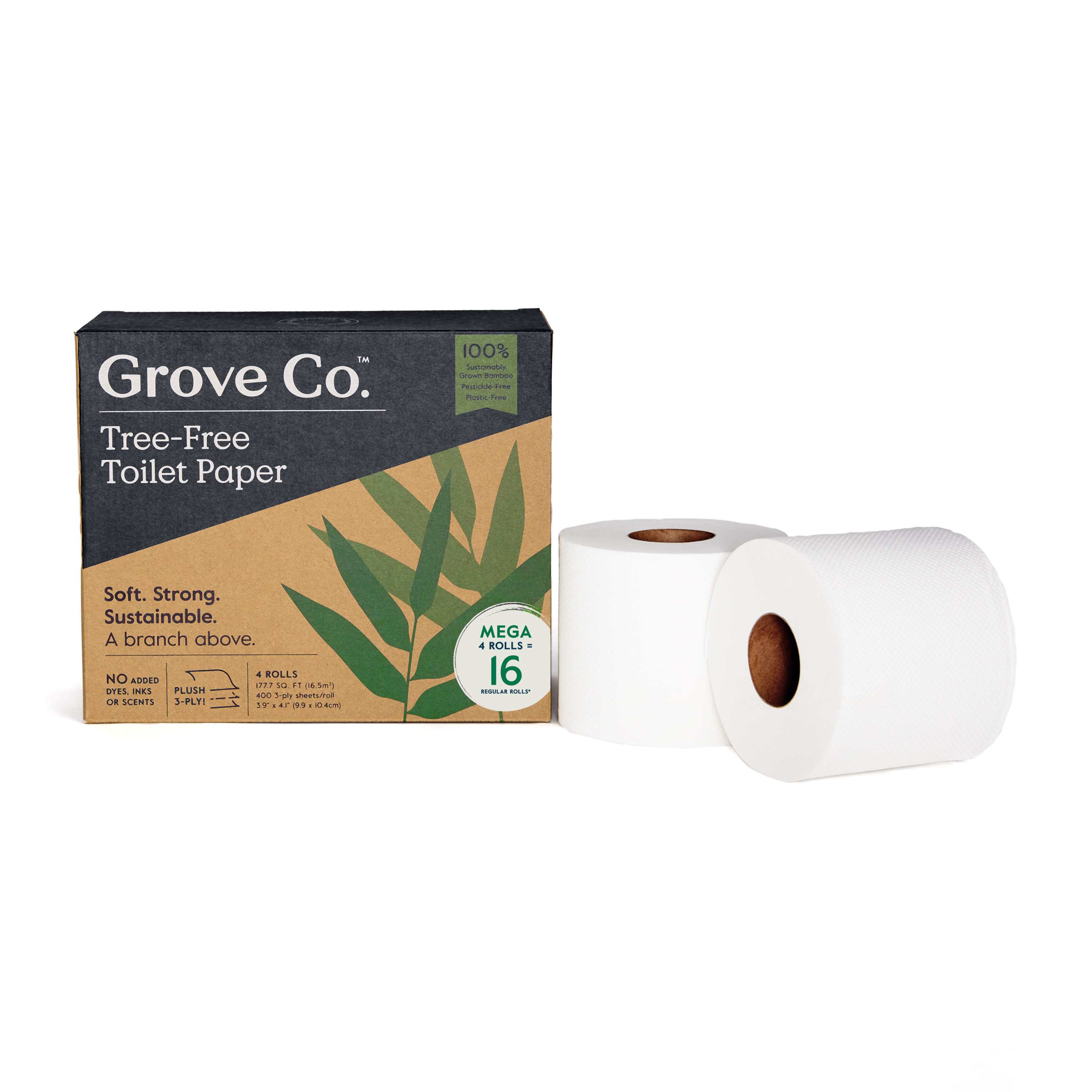 Grove Co. 3-Ply Bamboo Toilet Paper (400 sheets per roll) | Grove
