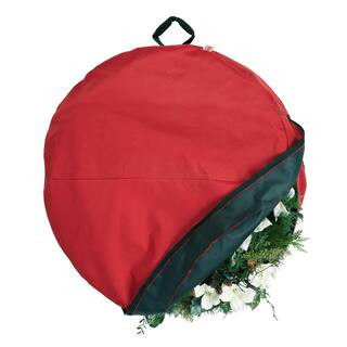 Santa's Bags 36 in. Artificial Christmas Wreath Storage Bag with Protective Direct Suspend Hanger... | The Home Depot