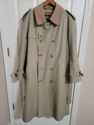 VTG Brooks Brothers Trench Overcoat Wool Lined Belted Double Breasted 48R Beige  | eBay | eBay US