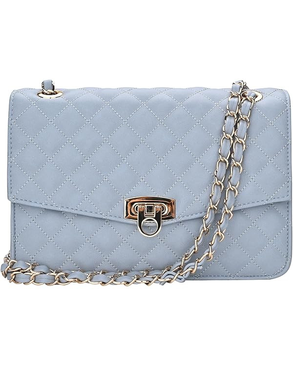 GM LIKKIE Quilted Shoulder Bag for Women, Medium Flap Crossbody Handbag with Chain Strap, Soft Ve... | Amazon (US)