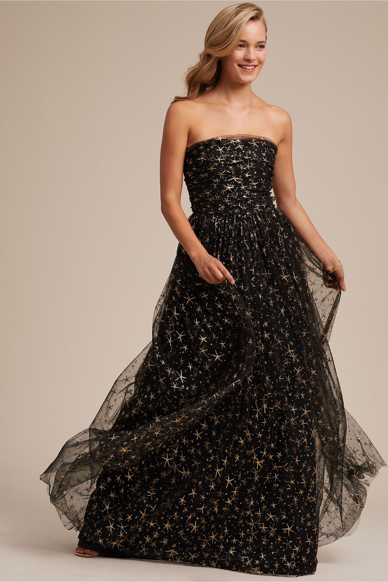 BHLDN's Joanna August Joanna August Brenda Dress in Star Tulle Black | BHLDN
