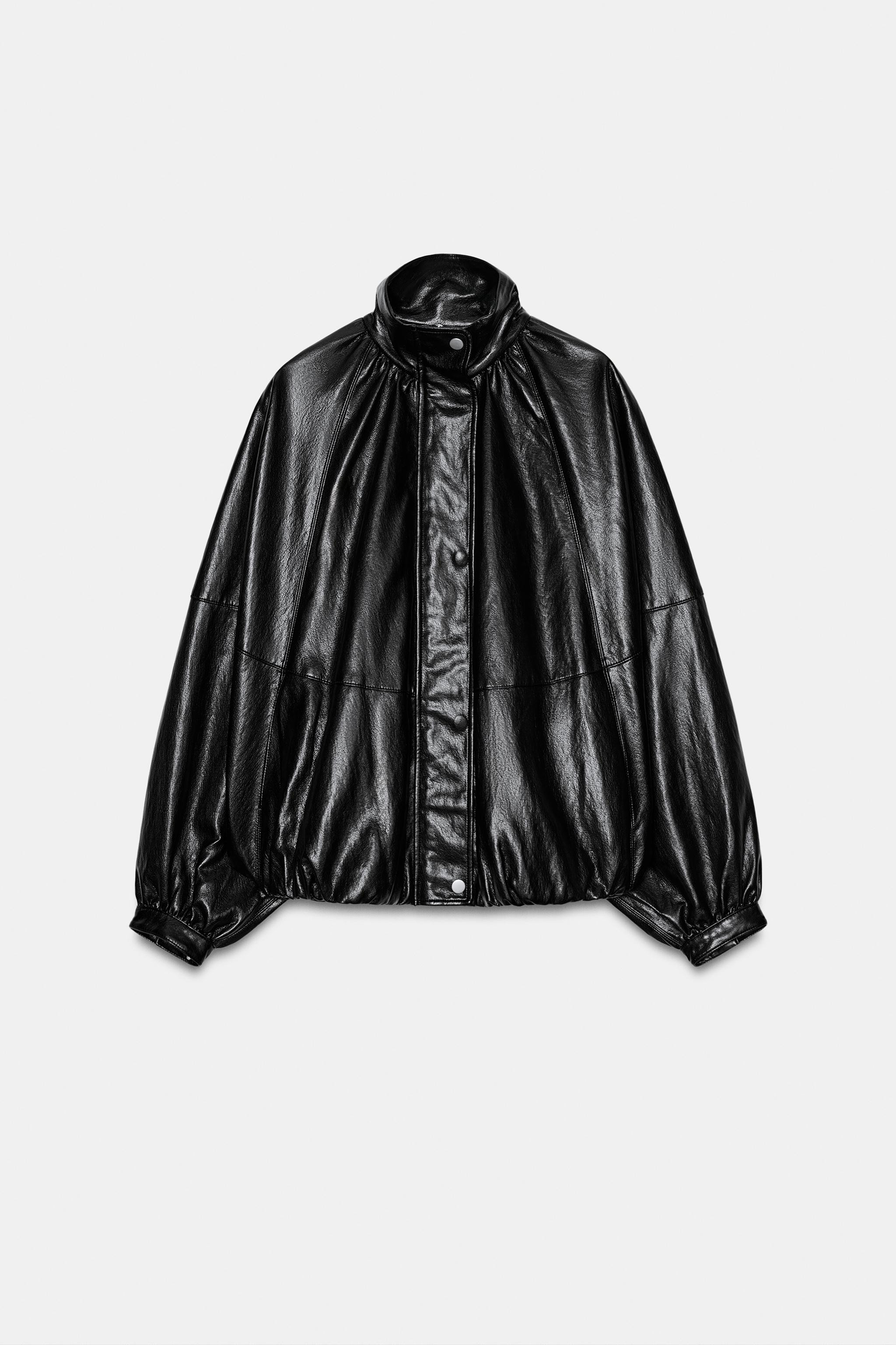 ZW COLLECTION FAUX LEATHER BOMBER JACKET | Zara Canada