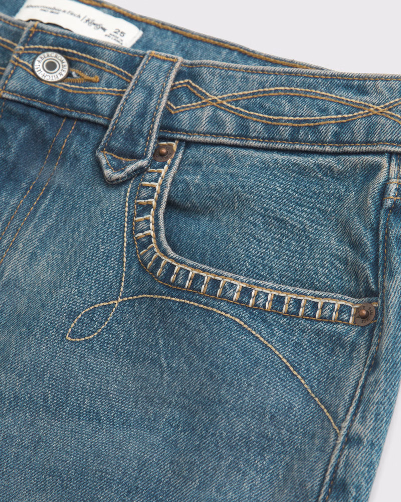 Women's Curve Love Embroidered Denim Mini Skirt | Women's New Arrivals | Abercrombie.com | Abercrombie & Fitch (US)