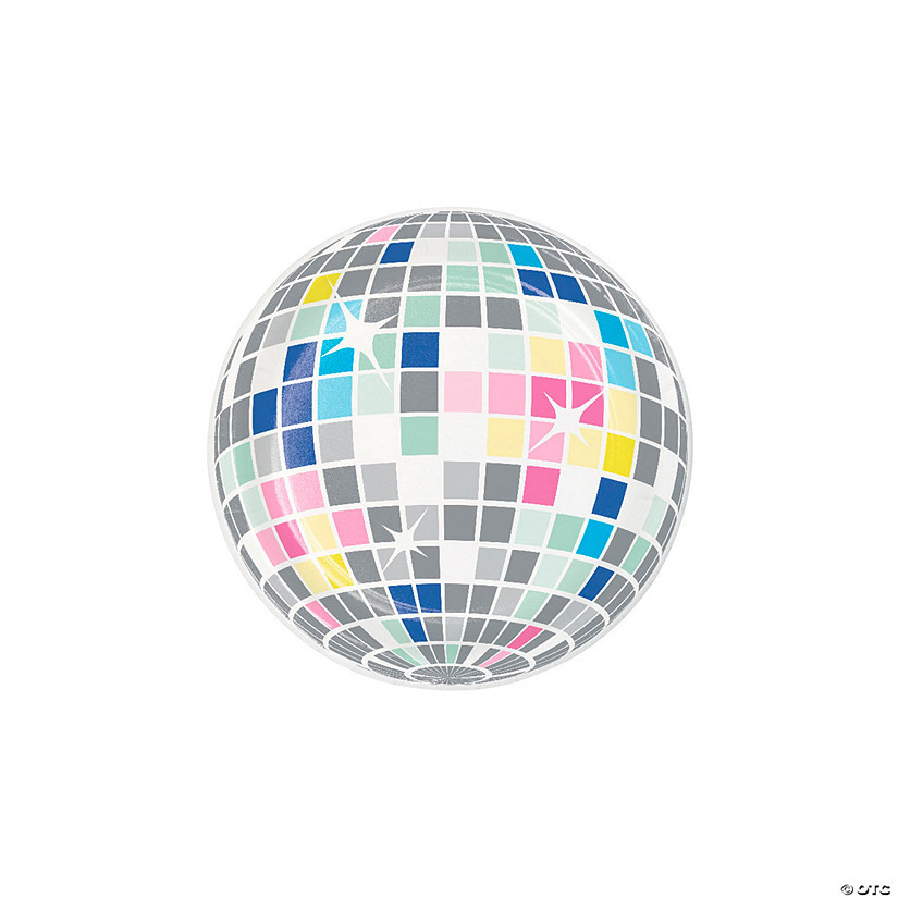 7" Birthday Beats Disco Ball Disposable Paper Dessert Plates – 8 Ct. | Oriental Trading Company