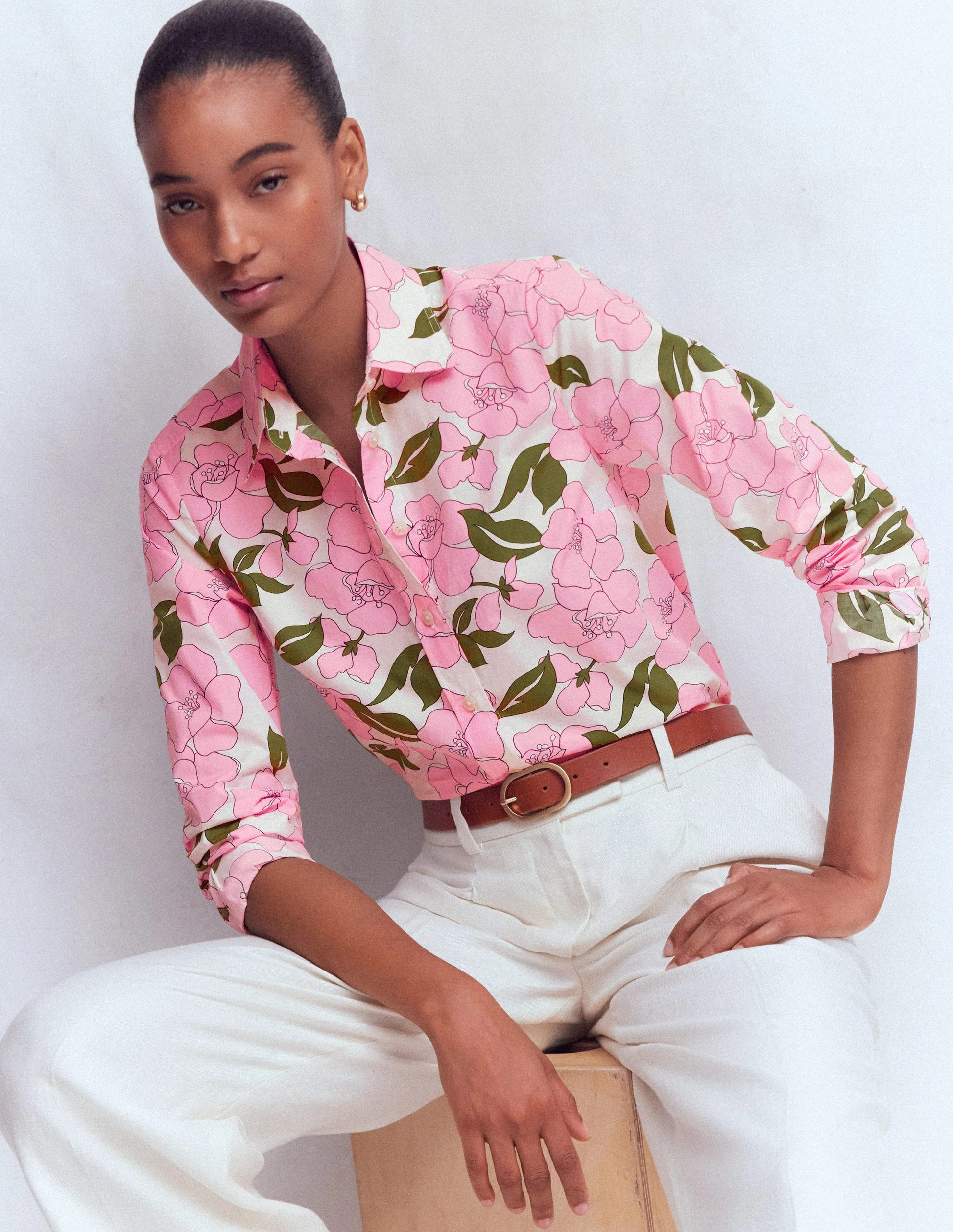 Sienna Cotton Shirt-White | Boden (US)