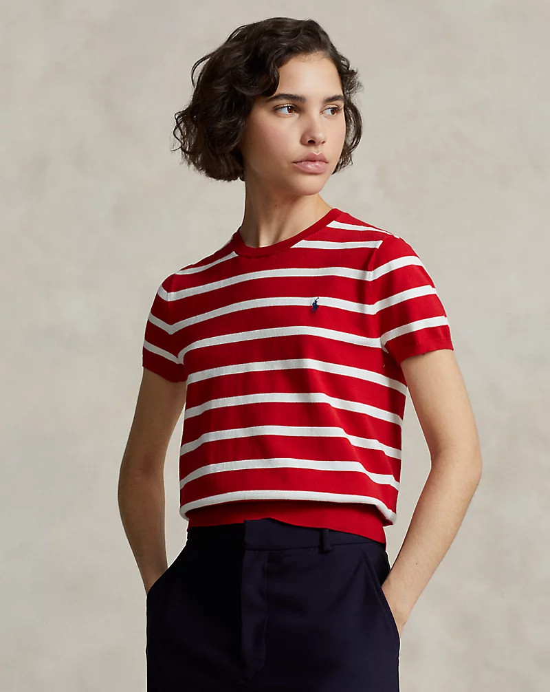 Striped Short-Sleeve Jumper for Women | Ralph Lauren® IE | Ralph Lauren (IE)