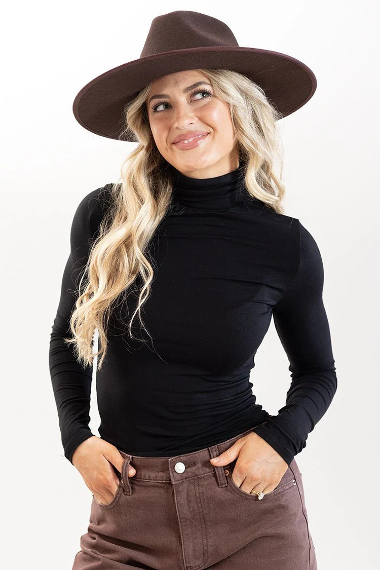Black Long Sleeve Turtleneck Top | Flea Style