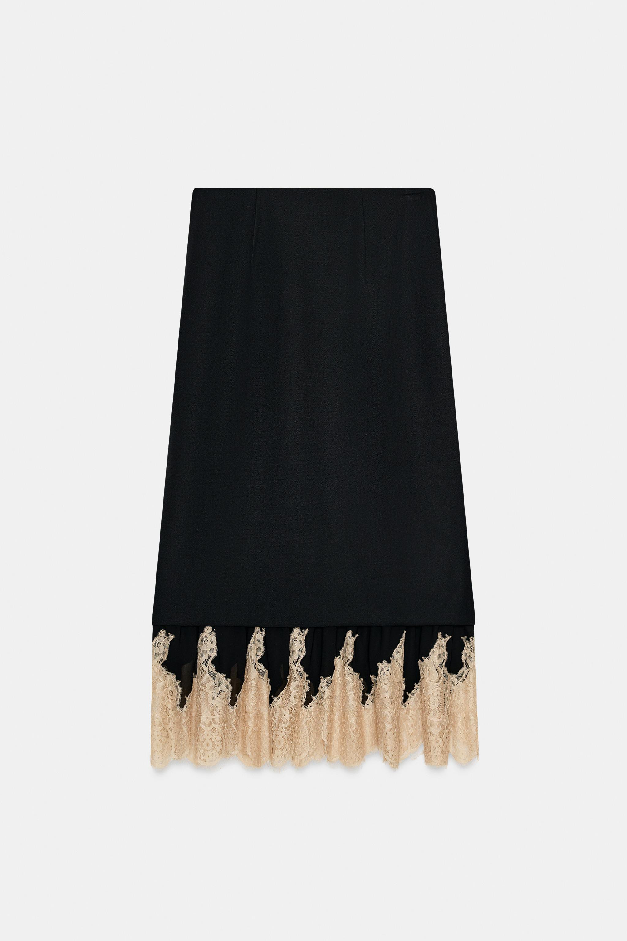 ZW COLLECTION COMBINED LACE SKIRT | Zara US
