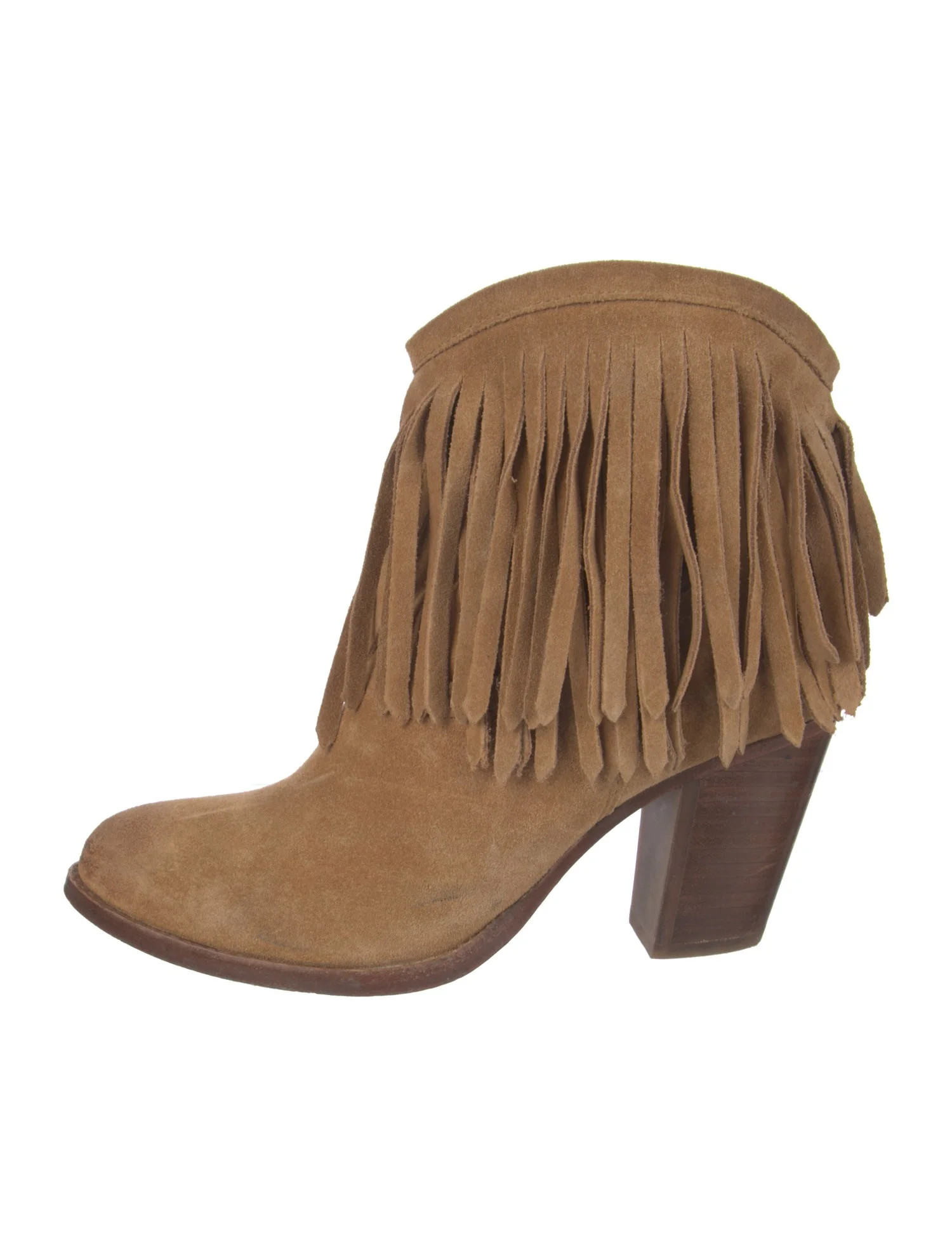 Frye Suede Fringe Trim Accent Western Boots - Brown Boots, Shoes - WF860961 | The RealReal | The RealReal