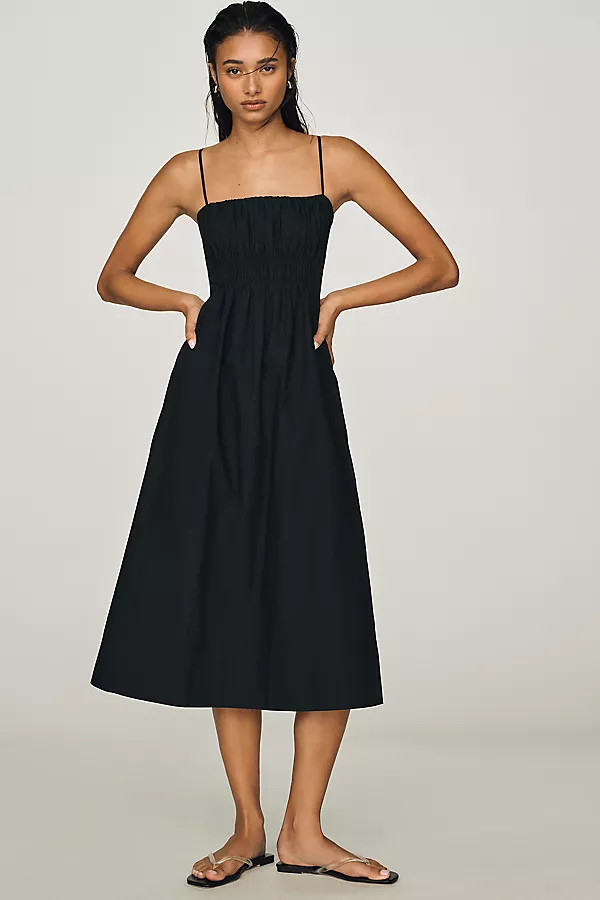 Cotton Ruched Midi Dress | Anthropologie (US)