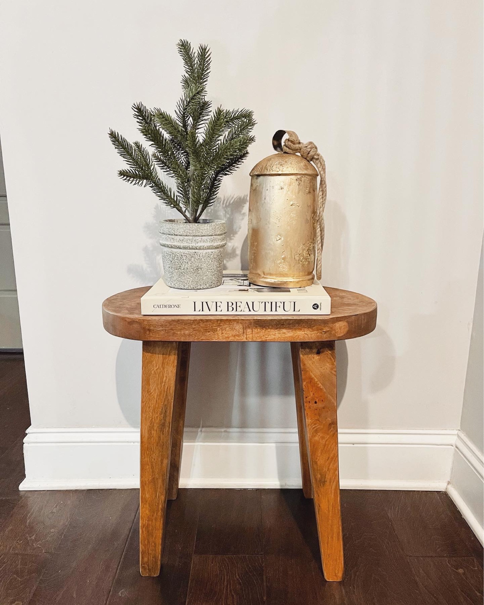 Side table decor with my favorite bell 🔔

#LTKHoliday #LTKSeasonal #LTKhome