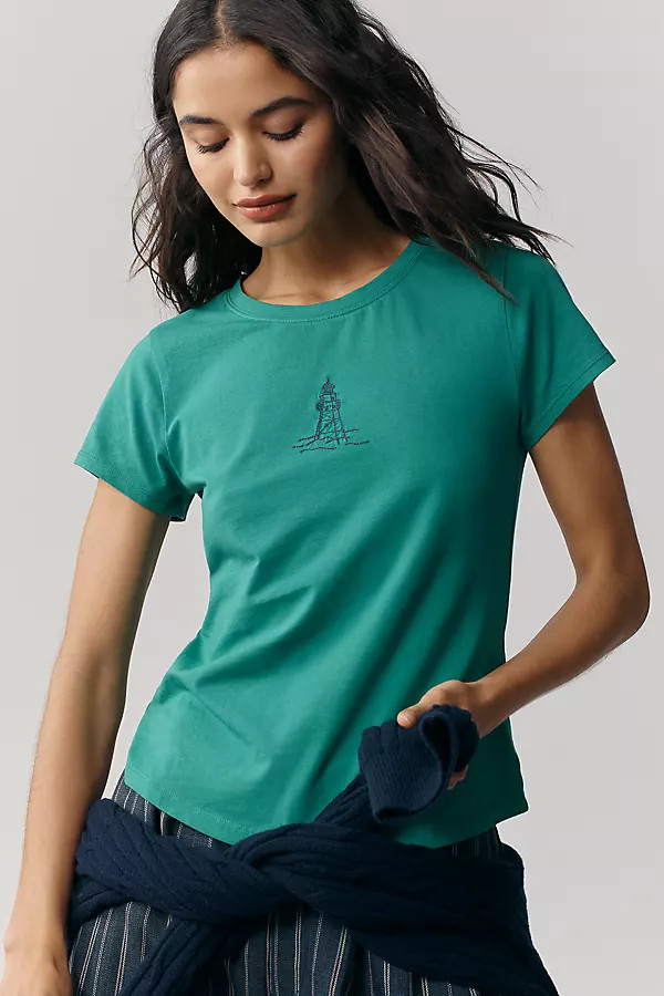 Maeve Crewneck Lighthouse Tee | Anthropologie (US)