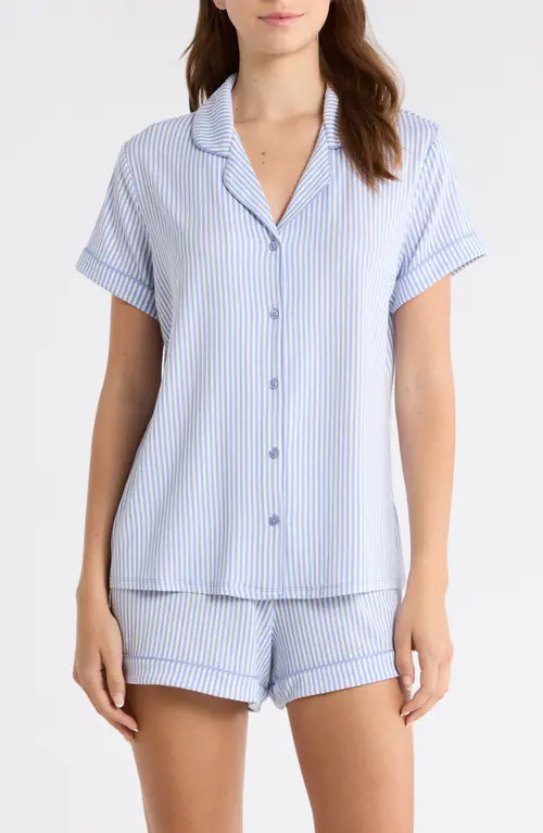 Nordstrom Moonlight Eco Short Pajamas in Blue/ivory Skinny Stripe at Nordstrom, Size X-Small | Nordstrom