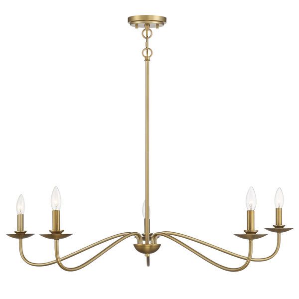 Anna Natural Brass Five-Light Chandelier | Bellacor