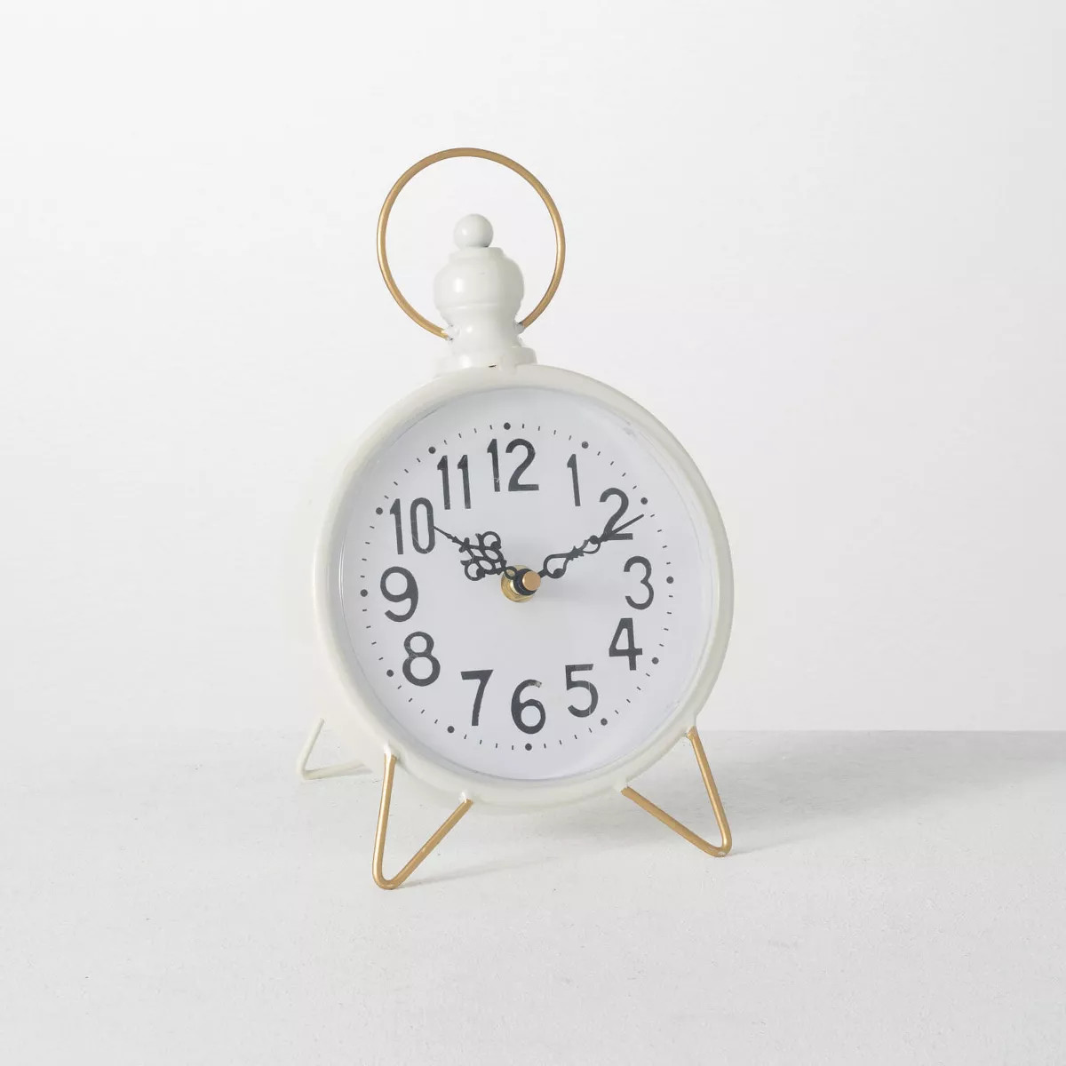 Sullivans Desk Mdf & Iron Clock 10.25"H White | Target