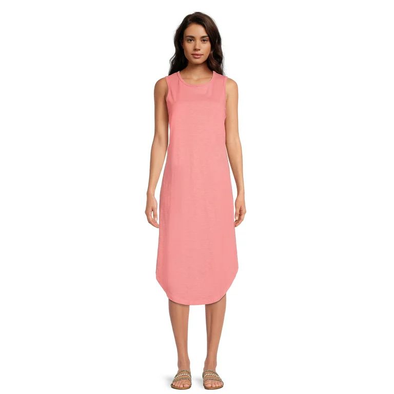 Time and Tru Women's Sleeveless Midi Dress | Walmart (US)