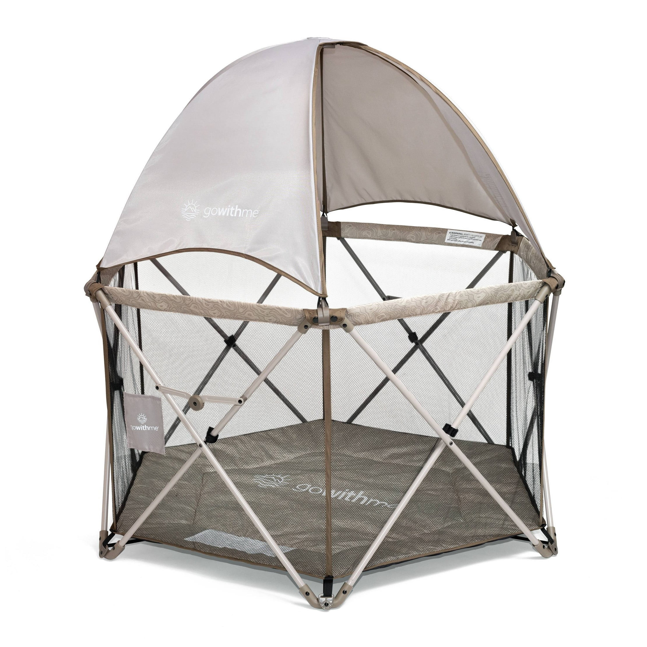 Go With Me Deluxe Eclipse Portable Playard with Canopy and Pad - Sandstone | Walmart (US)
