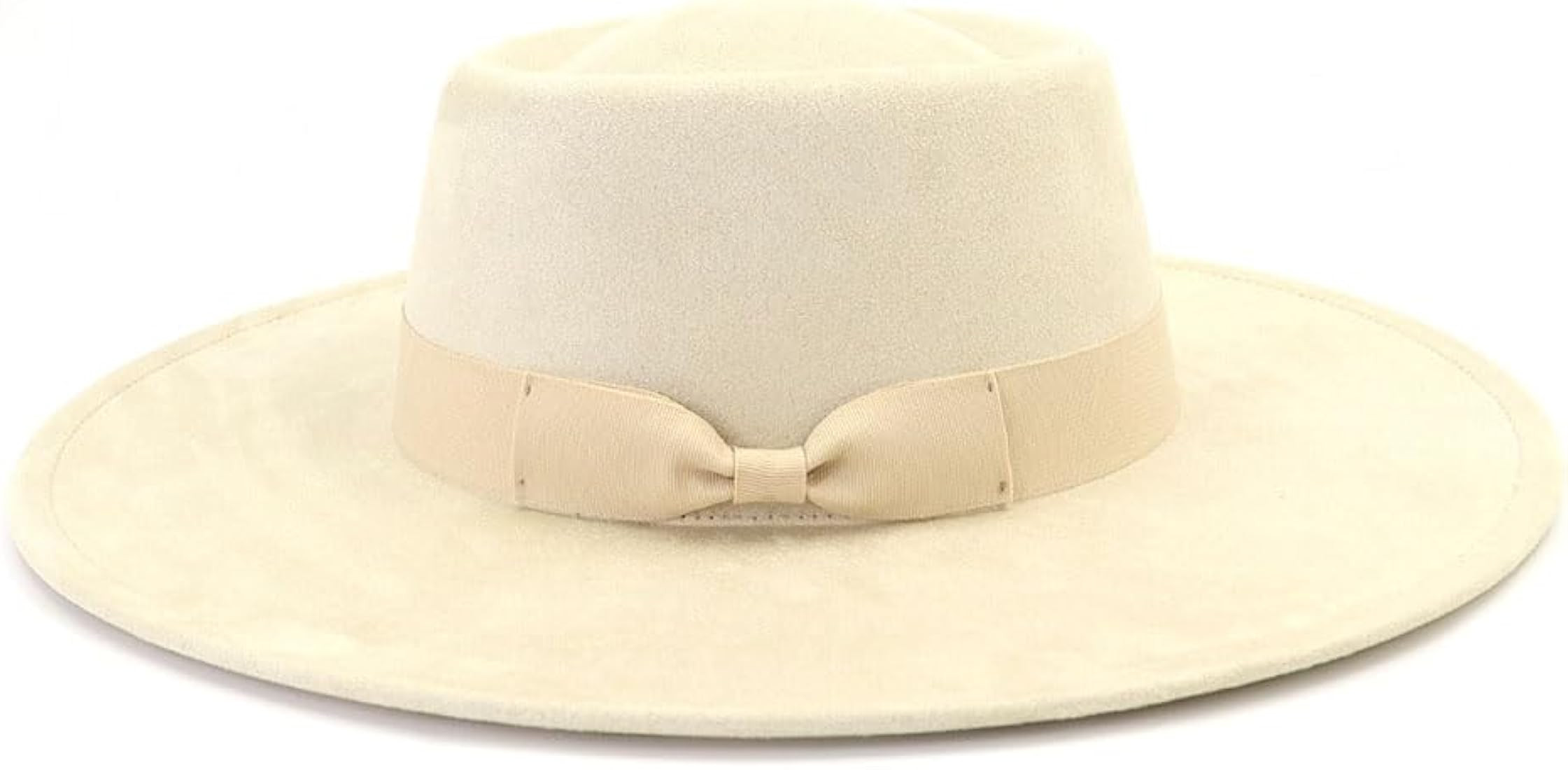LIDHAY Wide Brim Fedora Hats for Women Men Large Suede Panama Rancher Hat Pork Pie Jazz Hat | Amazon (US)