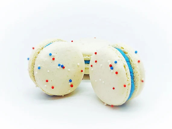 United States of Macarons | Blue Red White Sprinkle 6 Pack French Macarons | Etsy (US)