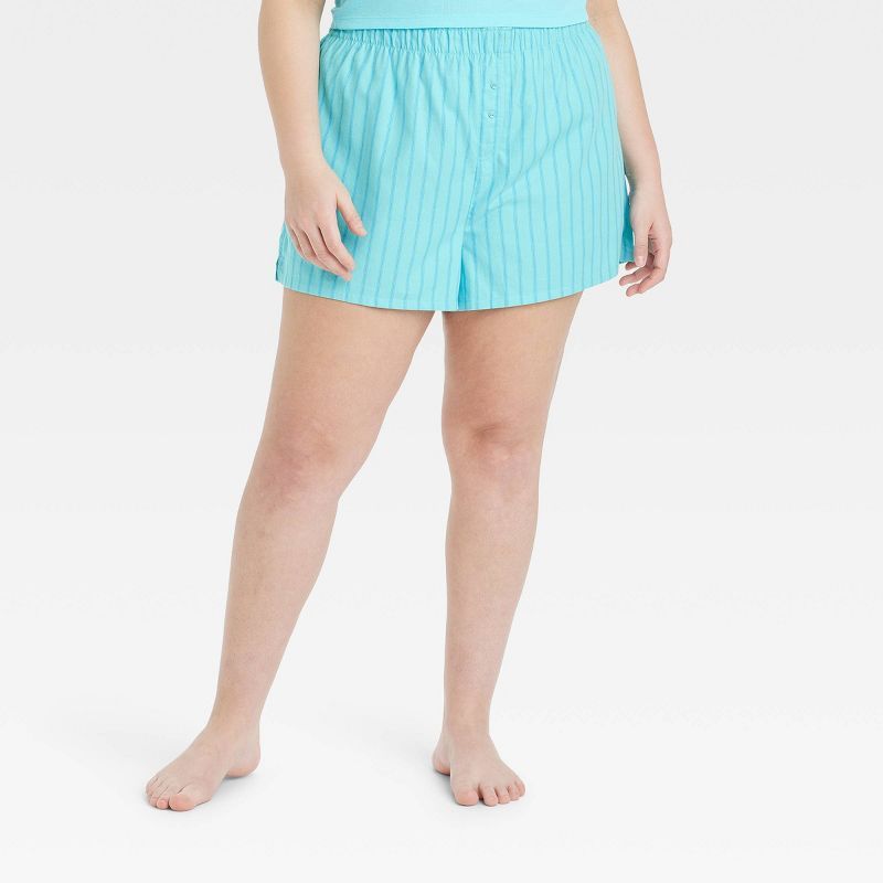 Women's Striped Boxer Pajama Shorts - Colsie™ Blue M | Target