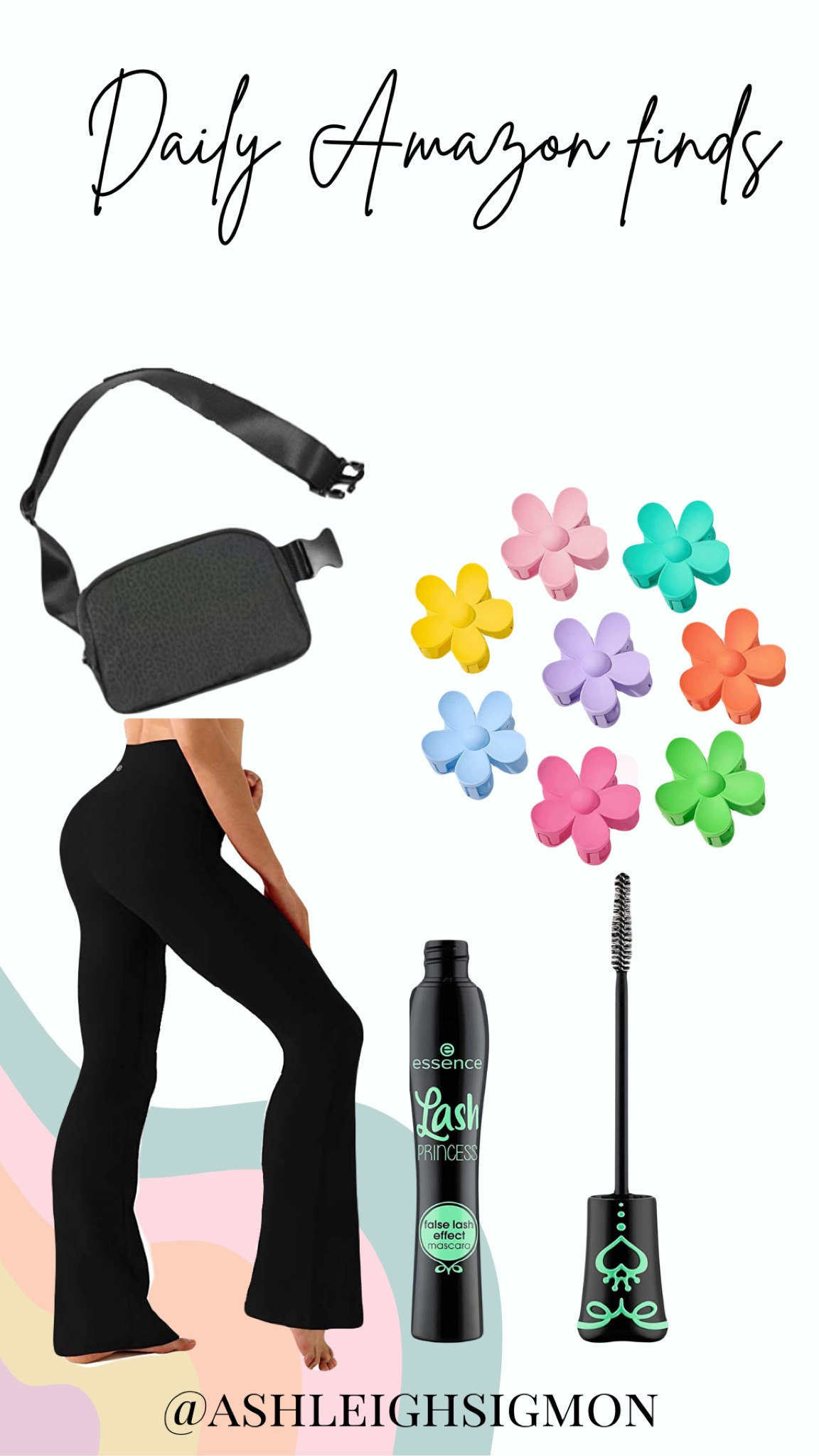 Amazon finds
Affordable 
Tall flared leggings yoga pants 
35 inch inseam 
Claw clip spring $5 mascara
Leopard print belt bag

#LTKfit #LTKstyletip #LTKitbag