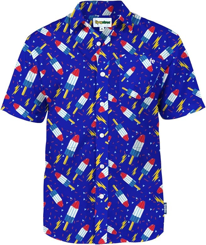 Tipsy Elves Patriotic Shirts for Men - 4th of July Men’s Short Sleeve Button Down Shirts | Amazon (US)