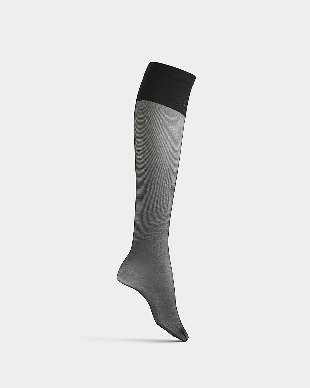 River Island Womens Black sheer knee high socks | River Island (US)