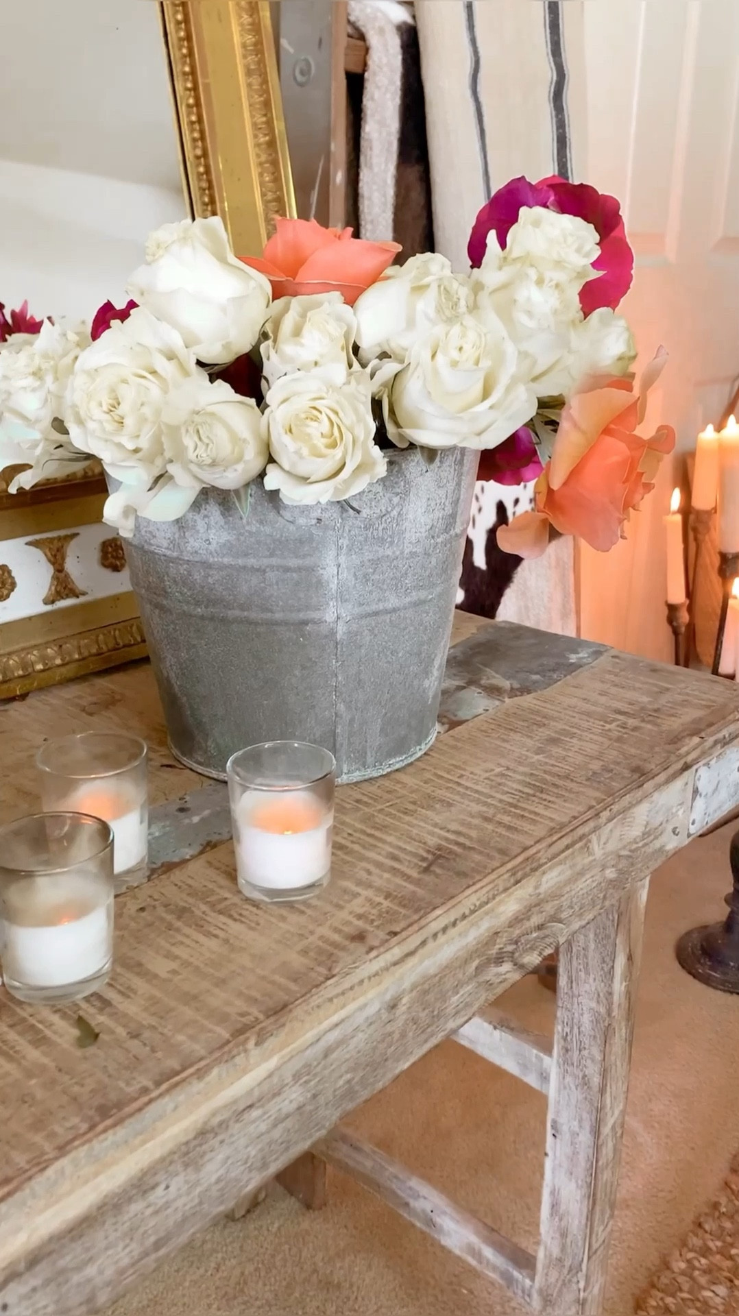 The simplicity of roses in a galvanized bucket. For more inspiration countrychichomes.com #LTKhomedecor #LTKfamily #LTKwedding #LTKsummer

#LTKeurope #LTKGiftGuide #LTKhome