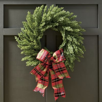 Caroline Christmas Wreath with Bow | Grandin Road