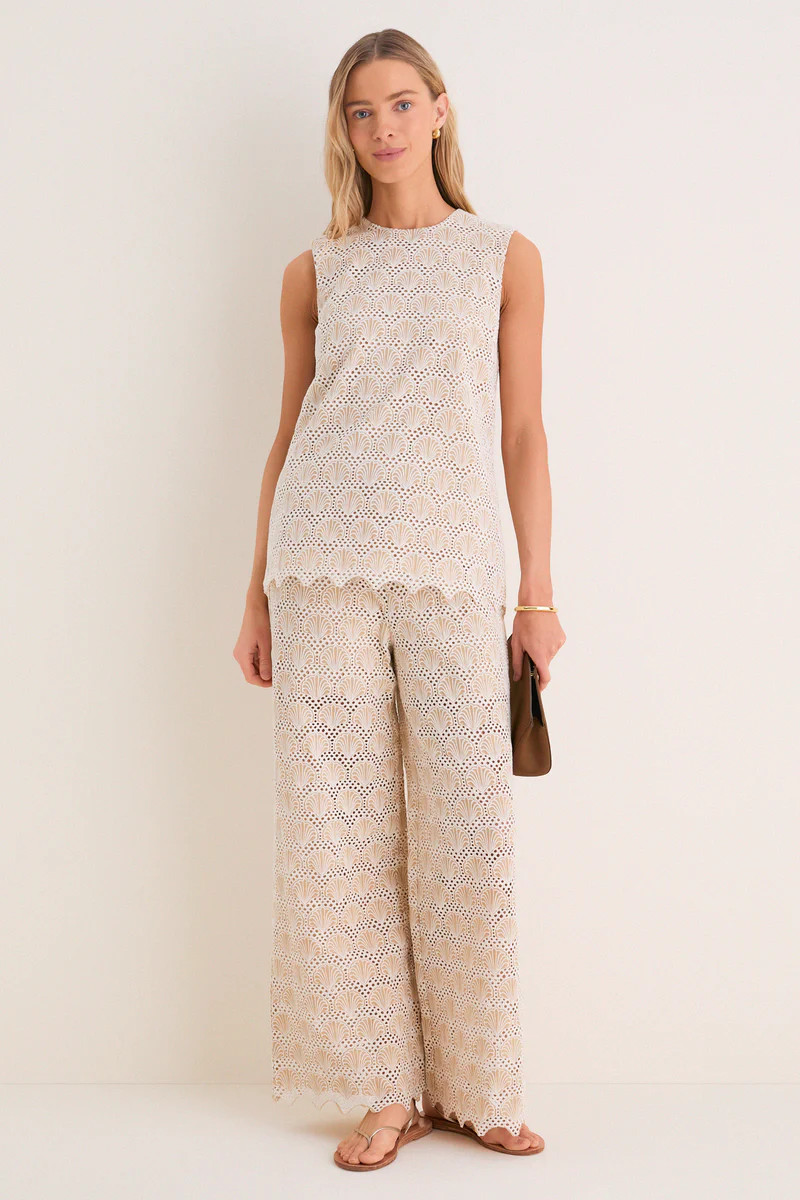 Tan Seashell Eyelet Sandy Tank | Tuckernuck (US)