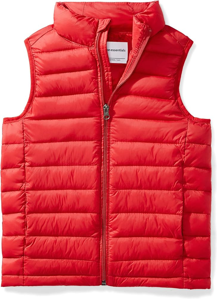 Amazon Essentials Boys and Toddlers' Lightweight Water-Resistant Packable Hooded Puffer Vest | Amazon (US)