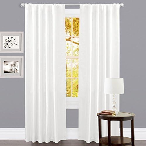 100% Cotton Slub Duck Curtain White, Set of 2, Reverse Tab Top Window Panels-50x96 inch,Machine W... | Amazon (US)