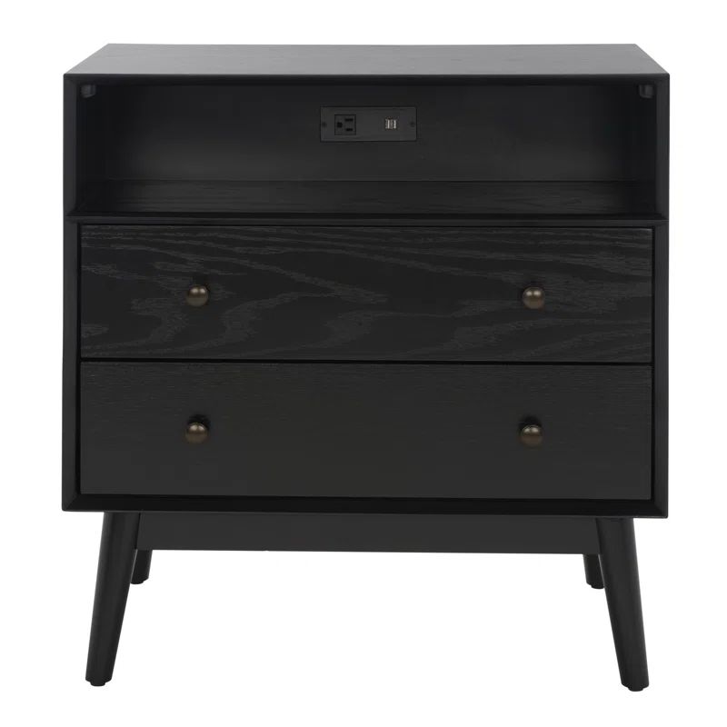 Kamrudeen 2 Drawer 1 Shelf Chest With USB | Wayfair North America