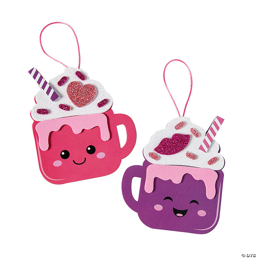 3 1/4" x 4" Valentine Hot Chocolate Ornaments Foam Craft Kit - Makes 12 | Oriental Trading Company